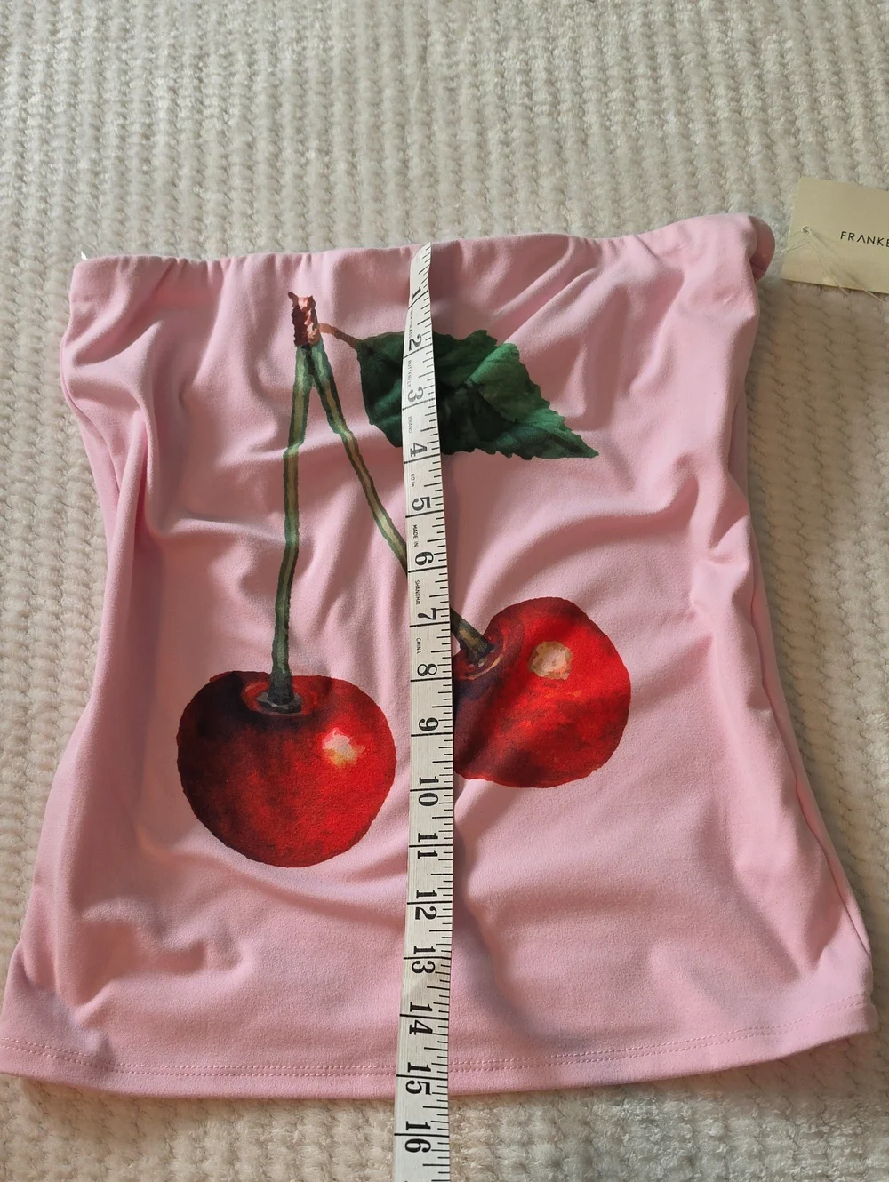 Frankee & Skylarr Strapless Pink Cherry Print Tube Top Brand New